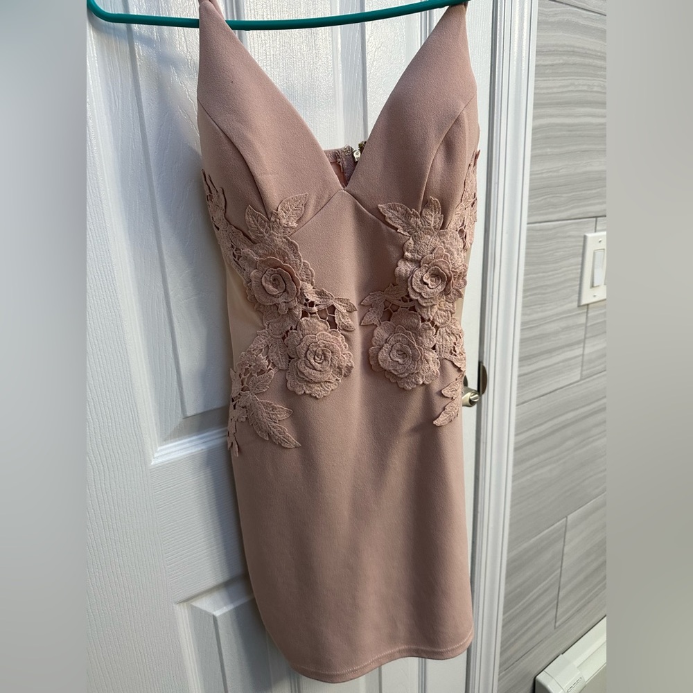 Pink Floral Fashiona Nova Bodycon Dress